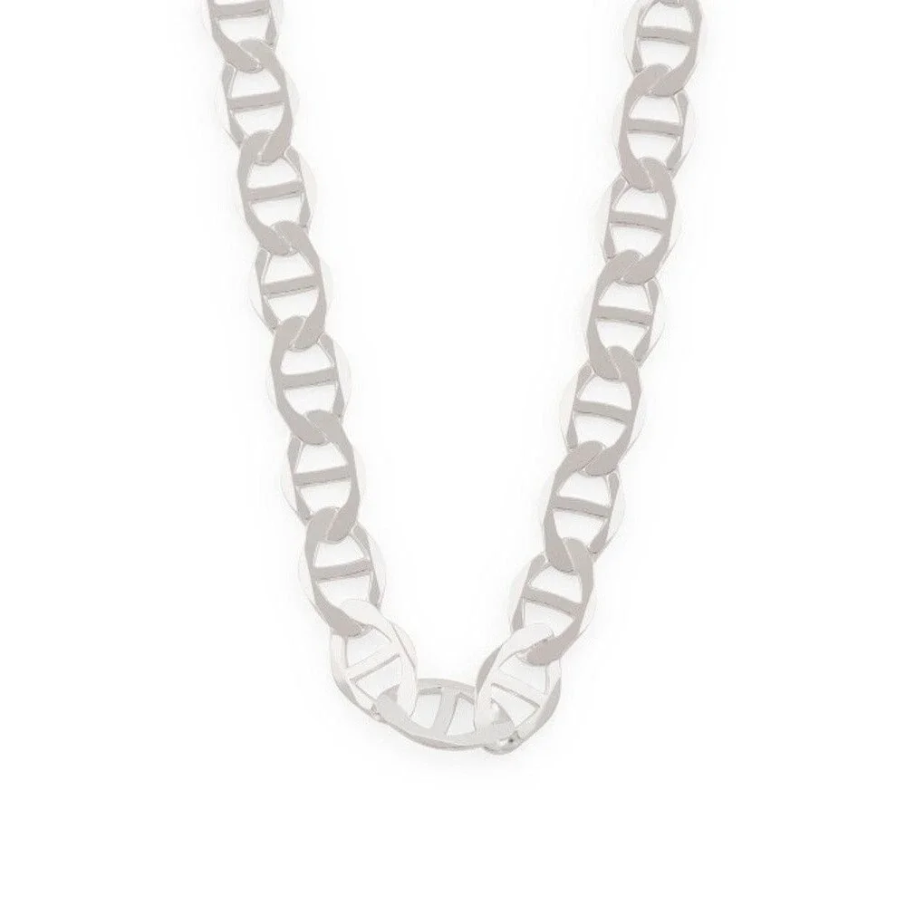 Sevil Sterling Silver Flat Marina Chain Necklace